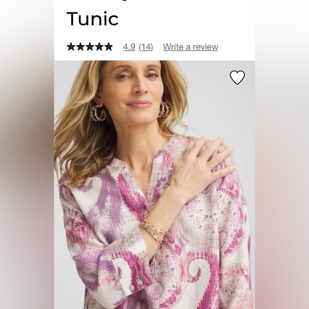 Chico's French Blush and Cream Tunic